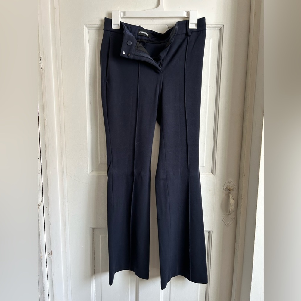 Express High Rise Navy Flare - Picture 3 of 4